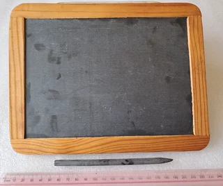 Antique slate board and pencil R150. Tulbagh.