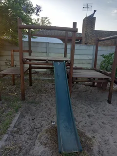 Jungle gym and swings