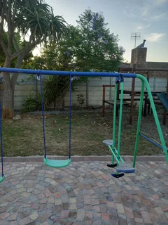 Jungle gym and swings