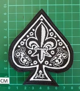 Embroidered ace of spades fabric patch