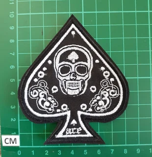Embroidered ace of spades2 fabric patch