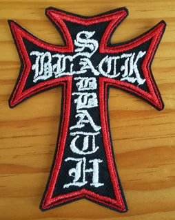 Embroidered black sabbath fabric patch