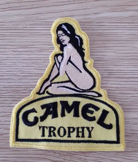 Embroidered camel fabric patch
