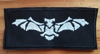 Embroidered bat fabric patch