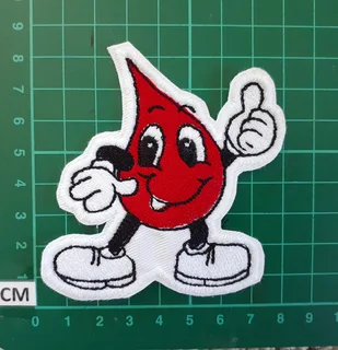 Embroidered blood buddy fabric patch