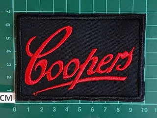 Embroidered coopers fabric patch