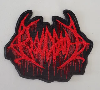 Embroidered blood bath fabric patch