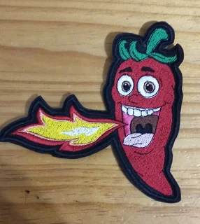 Embroidered chilli fabric patch