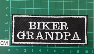 Embroidered Grandpa biker fabric patch