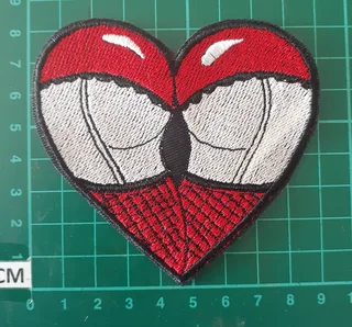 Embroidered heart dancer fabric patch