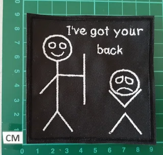Embroidered Iv got your back fabric patch
