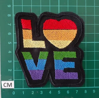 Embroidered love fabric patch