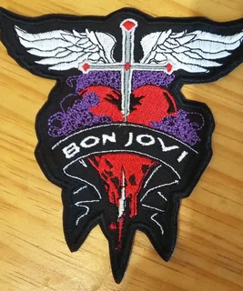 Embroidered Bon Jovi fabric patch