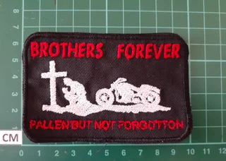 Embroidered brothers forever fabric patch