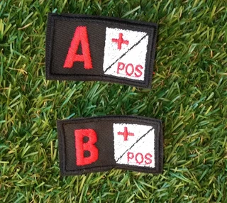 Embroidered blood group fabric patches