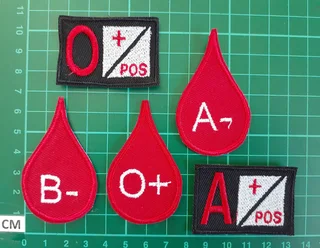 Embroidered blood group fabric patches