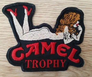 Embroidered camel3 fabric patch