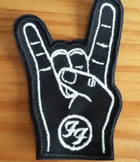 Embroidered foo fighter fabric patch