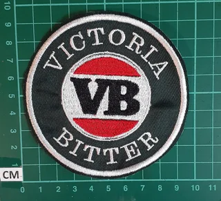 Embroidered victoria bitter fabric patch