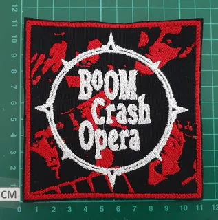 Embroidered boom crash fabric patch