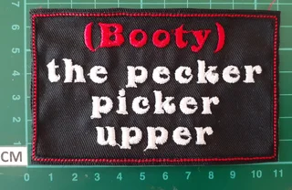 Embroidered pecker picker upper fabric patch