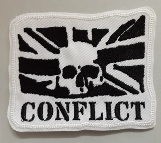 Embroidered conflict fabric patch