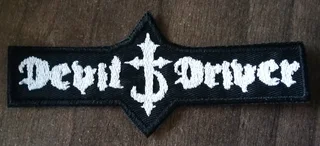 Embroidered devil driver fabric patch