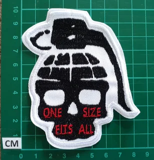 Embroidered hand granade fabric patch