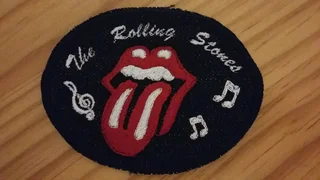 Embroidered rolling stones fabric patch