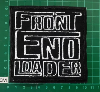 Embroidered front end loader fabric patch