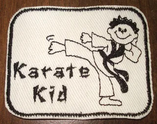 Embroidered Karate kid fabric patch