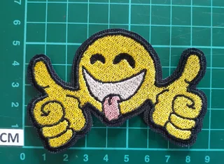 Dmbroidered emoji thumps up fabric patch