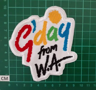 Embroidered G'day WA fabric patch