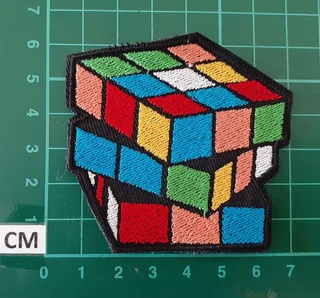 Embroidered Rubic cube fabric patch