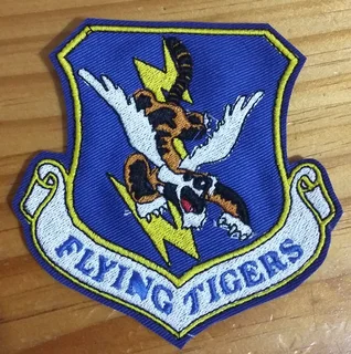 Embroidered flying tigers fabric patch