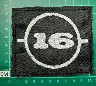 Embroidered 16 fabric patch