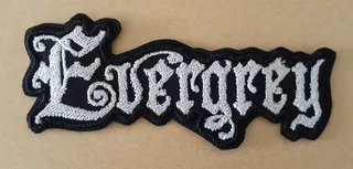 Embroidered Evergrey fabric patch