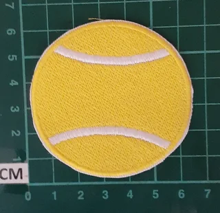 Embroidered tennis ball fabric patch