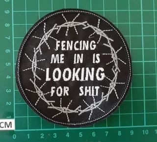 Embroidered fencing fabric patch