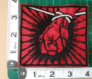 Embroidered fist fabric patch