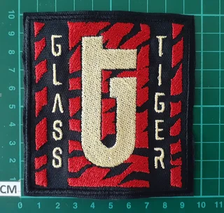 Embroidered glass tiger fabric patch