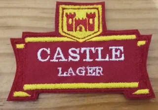 Embroidered Castle lager fabric patch