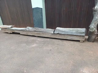 Railway sleepers and Silky Oak planked with live edge