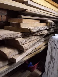 Railway sleepers and Silky Oak planked with live edge