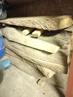 Railway sleepers and Silky Oak planked with live edge