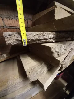 Railway sleepers and Silky Oak planked with live edge