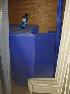 Supermarket gondola shelving for sale.