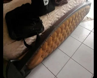 Vintage Wooden double bed 1960 - 1980