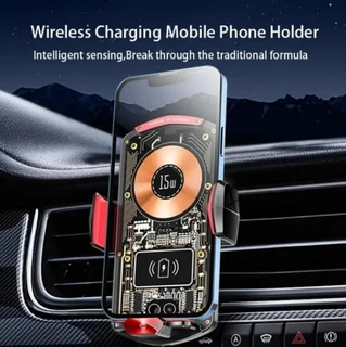 Car Automatic Clamping Phone Holder 15W Magnetic Wireless Charger