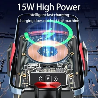 Car Automatic Clamping Phone Holder 15W Magnetic Wireless Charger